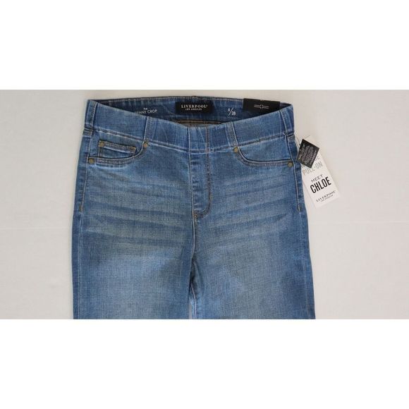 Liverpool LM7065CH1 Women's Sz 6 Blue Chloe Pull-On Skinny Crop Capri Jeans $89+ - Picture 4 of 7